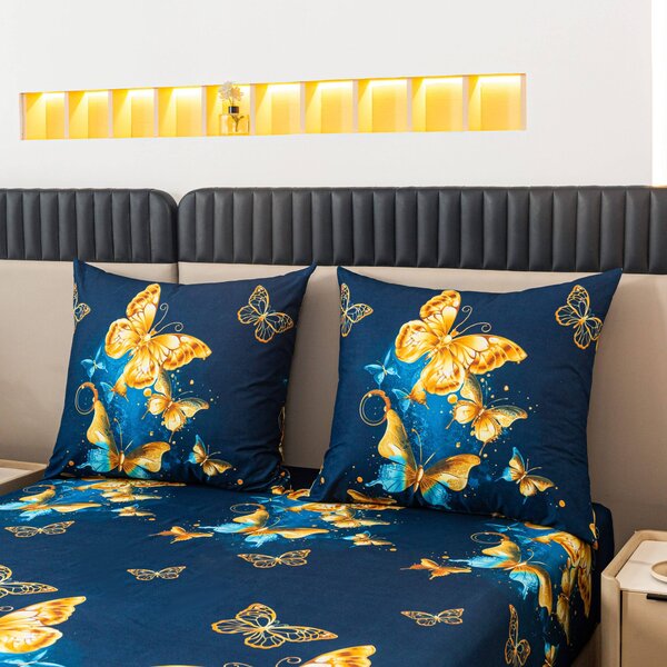 Posteljina od mikrovlakana ROYAL BUTTERFLY plava Dimenzije posteljine: 70 x 80 cm | 140 x 200 cm