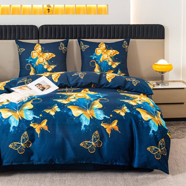 Posteljina od mikrovlakana ROYAL BUTTERFLY plava Dimenzije posteljine: 70 x 80 cm | 140 x 200 cm