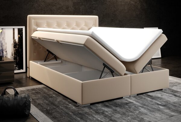 Zondo.hr Bračni krevet Boxspring 160 cm Gllamy (bež) (s prostorom za odlaganje). Akcija -20%. 1020294