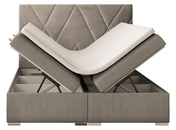 Bračni krevet Boxspring 180 cm Lanarra (bež) (s prostorom za odlaganje)