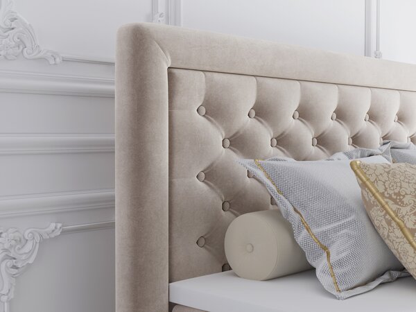 Zondo.hr Bračni krevet Boxspring 160 cm Gllamy (bež) (s prostorom za odlaganje). Akcija -20%. 1020294