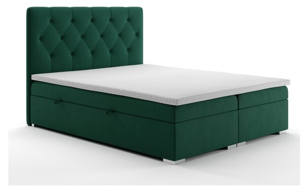 Zondo Bračni krevet Boxspring 160 cm Ronda (tamno zelena) (s prostorom za odlaganje). 1020366