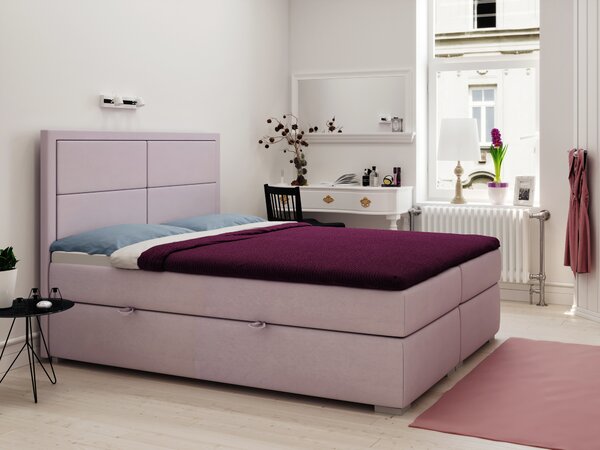 Bračni krevet Boxspring 180 cm Menorra (ružičasta) (s prostorom za odlaganje)