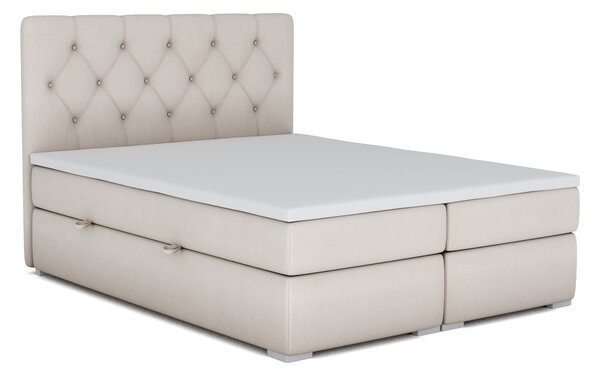 Zondo Bračni krevet Boxspring 140 cm Ronda (krem) (s prostorom za odlaganje). 1020371