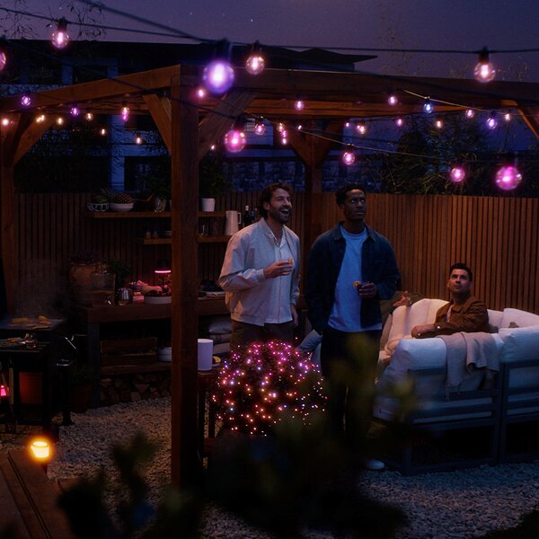 Philips Hue Festavia Globe LED svjetlosni lanac 14m 20 žarulja IP65, prigušiva, Crno, Metal