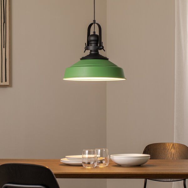 Opviq Viseća lampa za rukotvorine, zelena, metalna, Ø 41 cm, E27, prigušiva, Zelena, Kuhinja, Metal