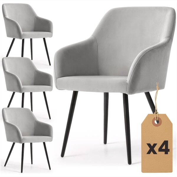 Set blagovaonskih stolica (4 kom.) Exello (siva + crna)