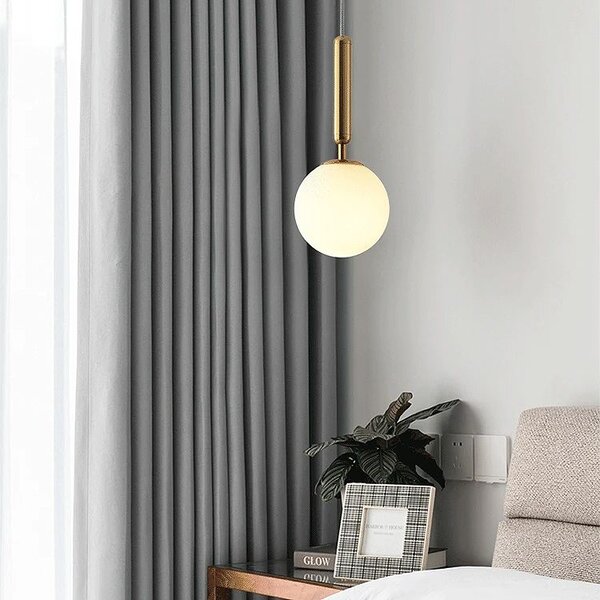 GLASS SPHERE SPIRAL PENDANT LAMP G108-1W GOLD E27