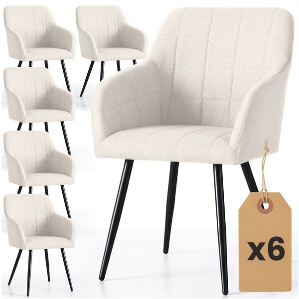 Set blagovaonskih stolica (6 kom.) Luxembourg (krem + crna)