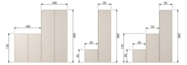 Krem modularni garderobni ormar od masivnog bora 50x50 cm Daily – vtwonen