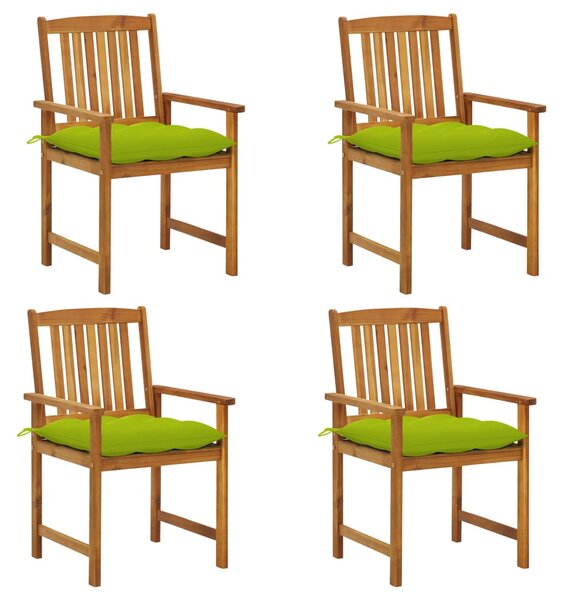 Redateljske stolice s jastucima 4 kom od masivnog drva bagrema