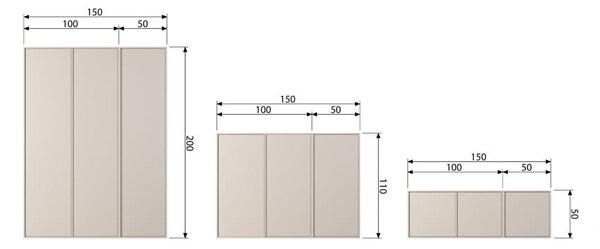 Krem modularni garderobni ormar od masivnog bora 100x200 cm Daily – vtwonen