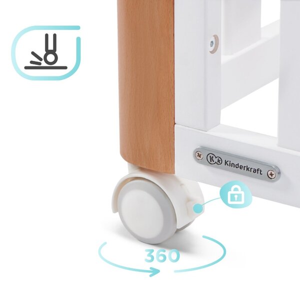 Kinderkraft krevetić Koya + Madrac - White