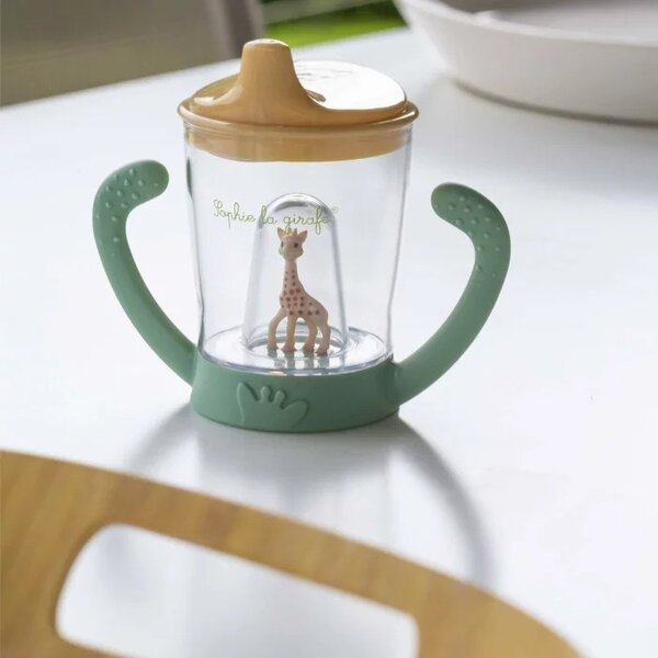 Sophie la girafe dječja šalica s ručkama 180 ml, neprolijevajuća