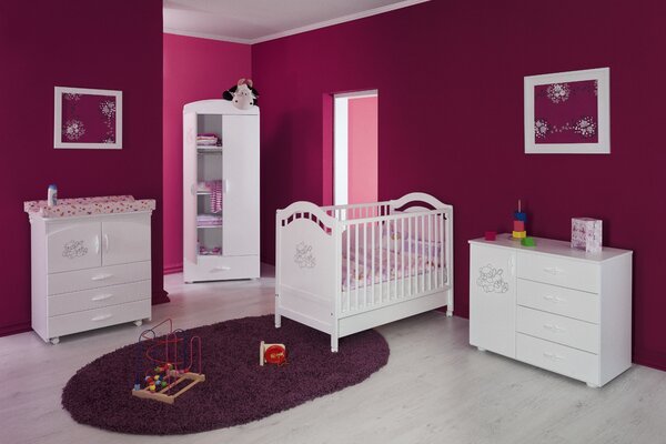 Bambino dječji krevetić Vendy s ladicom, bijeli, 120x60 cm