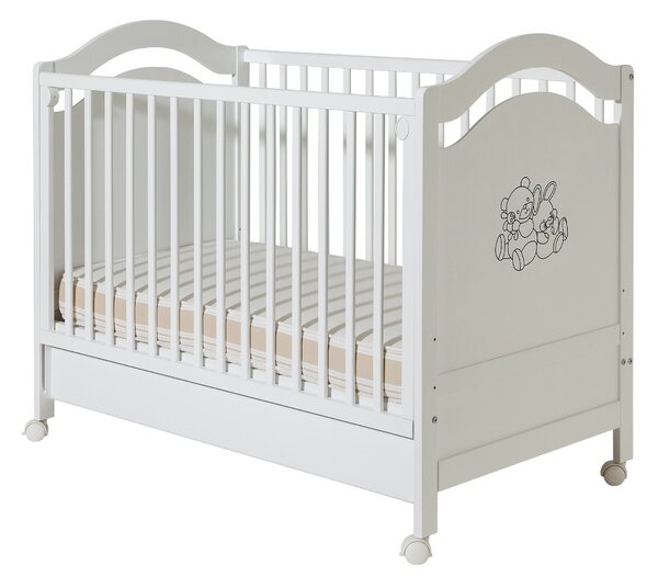 Bambino dječji krevetić Vendy s ladicom, bijeli, 120x60 cm