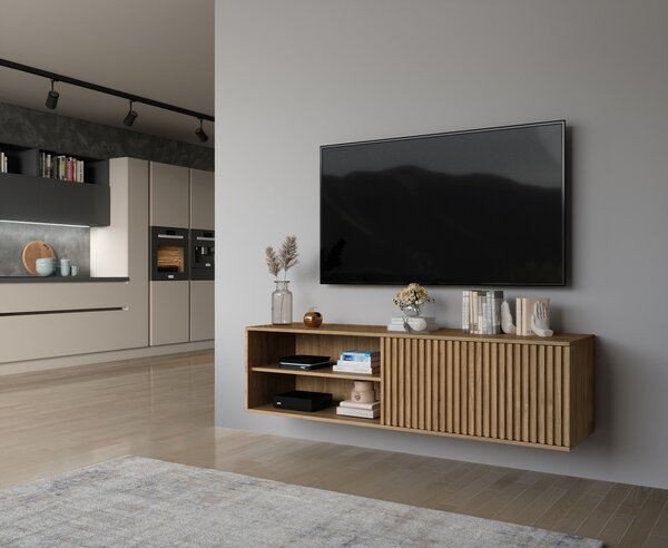 AKCIJA Zidni TV ormarić ENTSIAN 150x40cm, hrast artisan II. kvaliteta