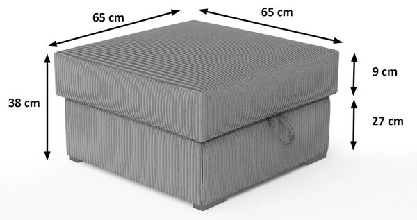Svjetlobež tabure SMART COSARO s prostorom za pohranu 65x65 cm