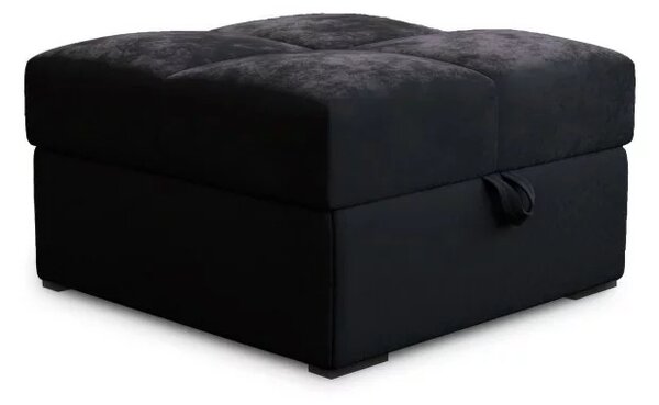 Crna klupa ZENOVA s prostorom za pohranu 65x65 cm