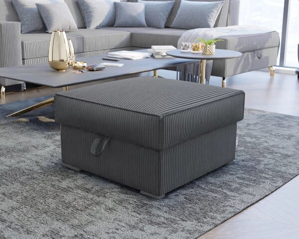 Tamno siva tabureta SMART COSARO s prostorom za pohranu 65x65 cm