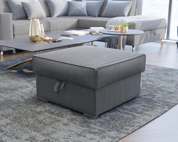 Sivi tabure SMART COSARO s prostorom za pohranu 65x65 cm