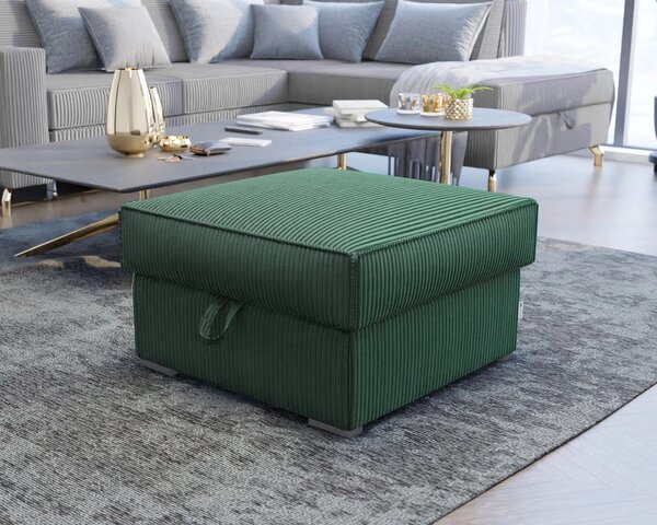 Tamnozeleni taburet SMART COSARO s prostorom za pohranu 65x65 cm