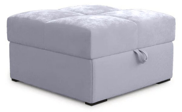 Svijetlosivi taburet ZENOVA s prostorom za pohranu 65x65 cm