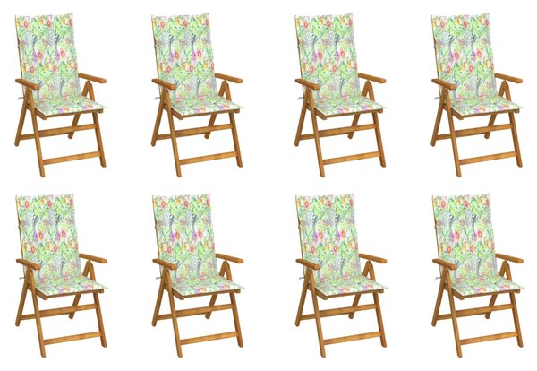 VidaXL Sklopive vrtne stolice s jastucima 8 kom masivno bagremovo drvo