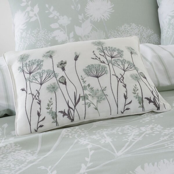 Bijelo-zeleni jastuk Catherine Lansfield Meadowsweet Floral, 30 x 40 cm