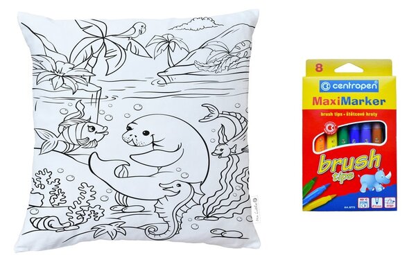 Jastuk u boji Mr. Little Fox Little Chat About The Beach, 45 x 45 cm