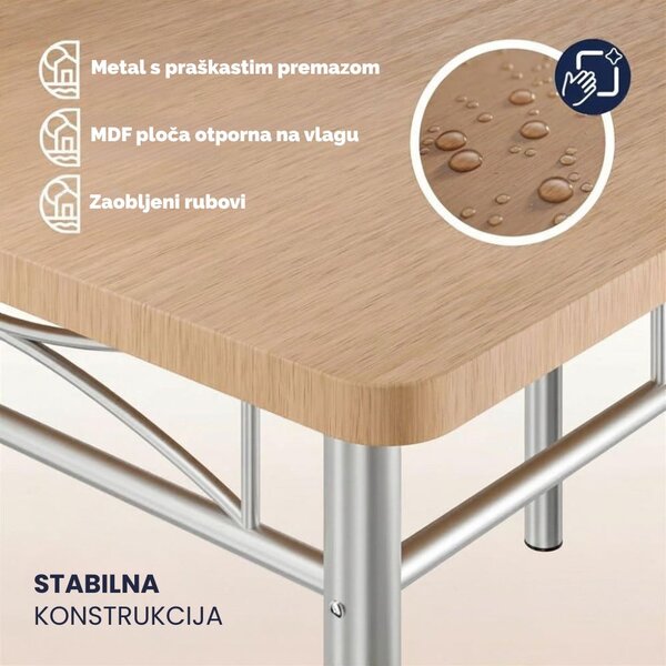 Blagovaonska garnitura PAUL, 5-dijelna, prirodna smeđa Casaria