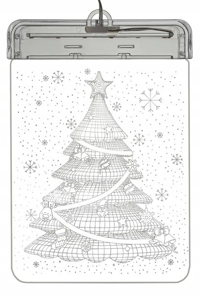 Ugravirani 3D pleksiglassi LED toplo bijelo 17 cm božićno drvce