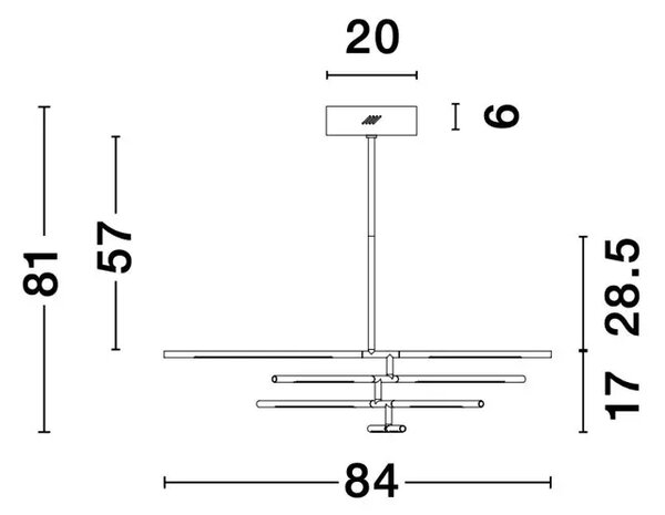 RACCIO VISILICA LED 48W/3000K/3633lm/DIMM/IP20/CRNA NL9180780
