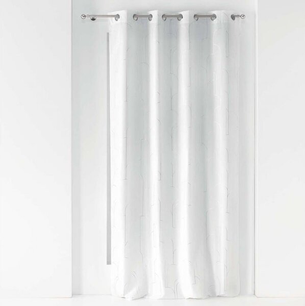 Prekrasni nježni bijeli zastor sa srebrnim uzorkom 140 x 260 cm