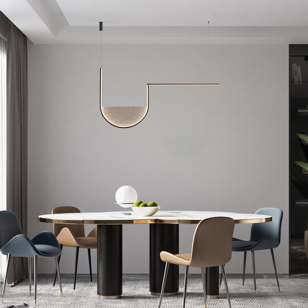 Zambelis LED viseća svjetiljka 23170, siva/crna, 101 cm, staklo/metal, CCT, prigušiva, Crno, Dnevni boravak/blagovaonica, Aluminij