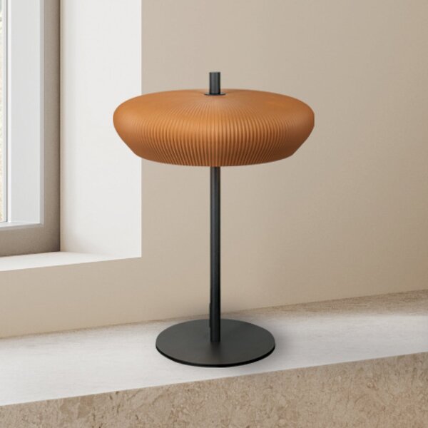 Zambelis Stolna lampa 2593, terakota/crna, visina 41 cm, glina/metal, G9, Smeđa / hrđa, Dnevni boravak/blagovaonica, Gips / glina