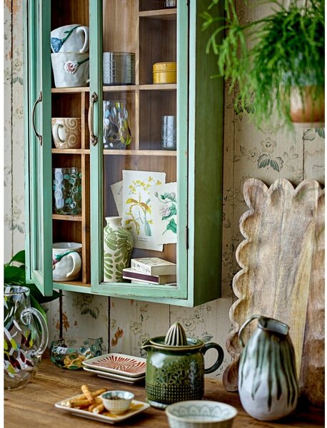 Zelena vitrina od masivne jele 13,5x80 cm Hazem – Bloomingville
