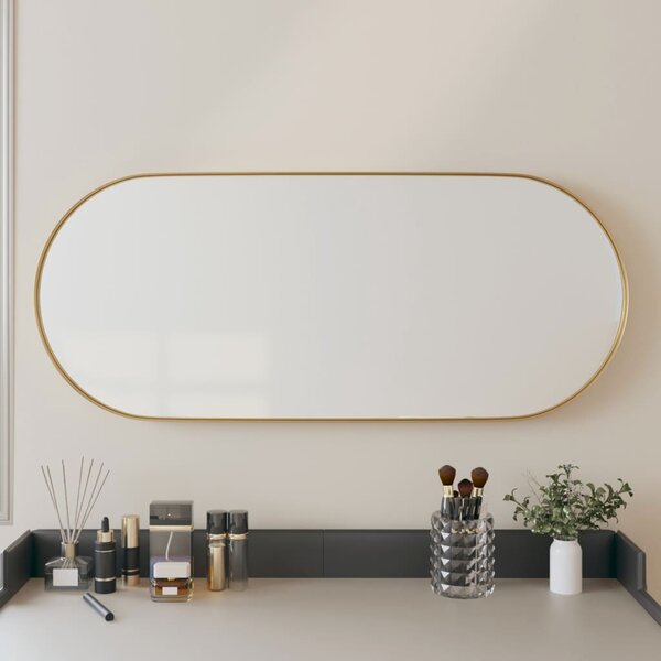 VidaXL Zidno ogledalo zlatno 25x60 cm ovalno