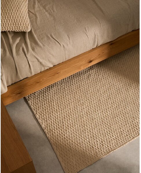 Krem ručno rađen tepih od mješavine pamuka 160x230 cm Mascarell – Kave Home