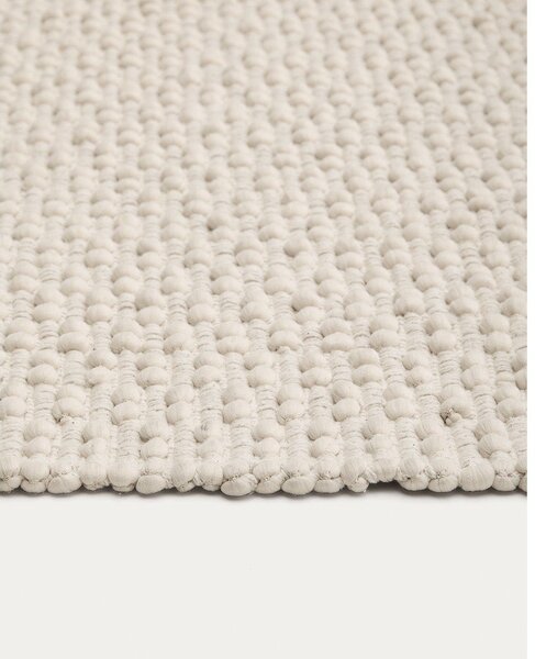 Krem ručno rađen tepih od mješavine pamuka 160x230 cm Mascarell – Kave Home