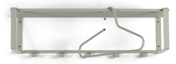 Prljavo zelena metalna zidna vješalica s policom 70 cm Rex – Spinder Design