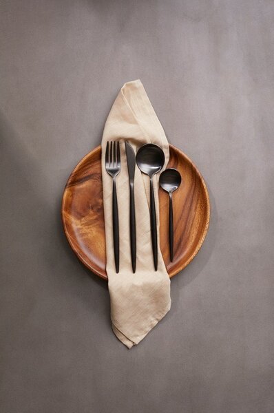 Crni pribor 16 kom od nehrđajućeg čelika Modern retro – Premier Housewares