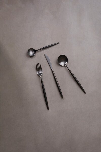 Crni pribor 16 kom od nehrđajućeg čelika Modern retro – Premier Housewares