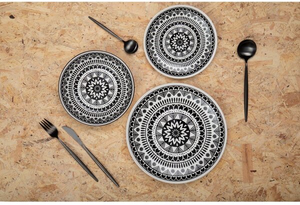 Crni pribor 16 kom od nehrđajućeg čelika Modern retro – Premier Housewares