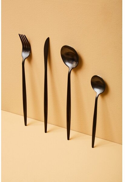 Crni pribor 16 kom od nehrđajućeg čelika Modern retro – Premier Housewares