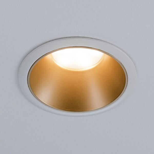 Paulmann Cole LED reflektor, zlatno-bijeli, set od 3 komada, prigušiva, Zlato / mjed, Područje hodnika, Metal, Okrugla ugradna svjetla