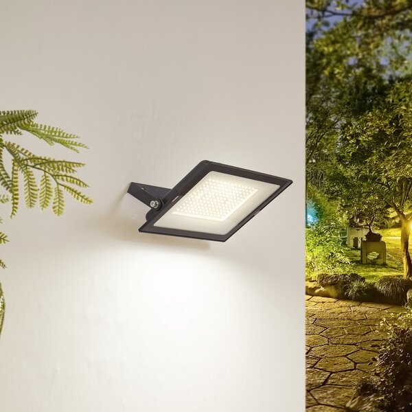 PRIOS Prios LED vanjski reflektor Maikel, 150W, 12000lm, metal, Crno, Aluminij, Zidni kvadrat