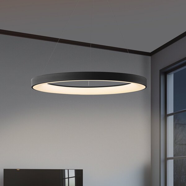 Mantra Iluminación Niseko II pametna viseća LED lampa, 50 cm, crna, CCT, prigušiva, prigušiva, Crno, Dnevni boravak/blagovaonica, Aluminij