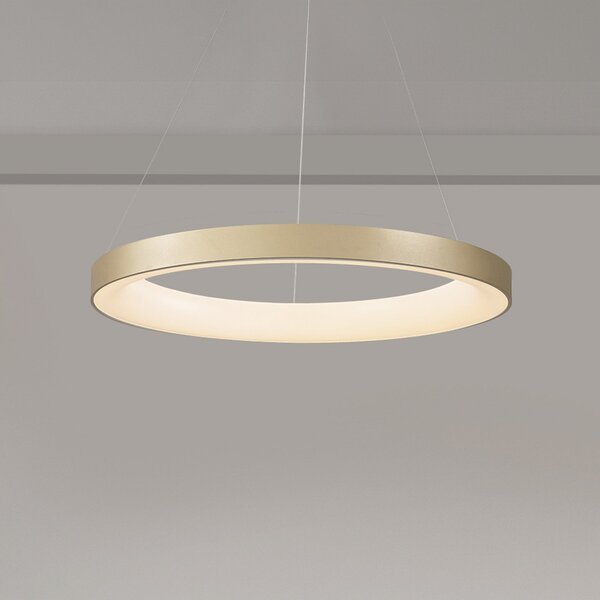 Mantra Iluminación Niseko II Smart LED viseća svjetiljka, Ø 50 cm, zlatne boje, CCT, prigušiva, Zlato / mjed, Dnevni boravak/blagovaonica, Aluminij