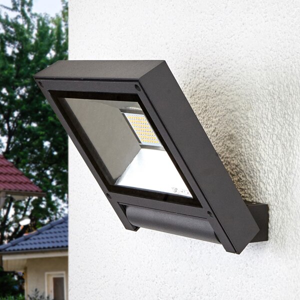 Lucande LED vanjski reflektor Maica, antracit, zakretni, IP65, Crno, Aluminij, Zidni reflektor